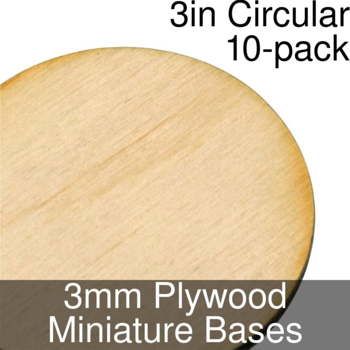 Miniature Bases, Circular, 3inch, 3mm Plywood (10)-Miniature Bases-LITKO Game Accessories