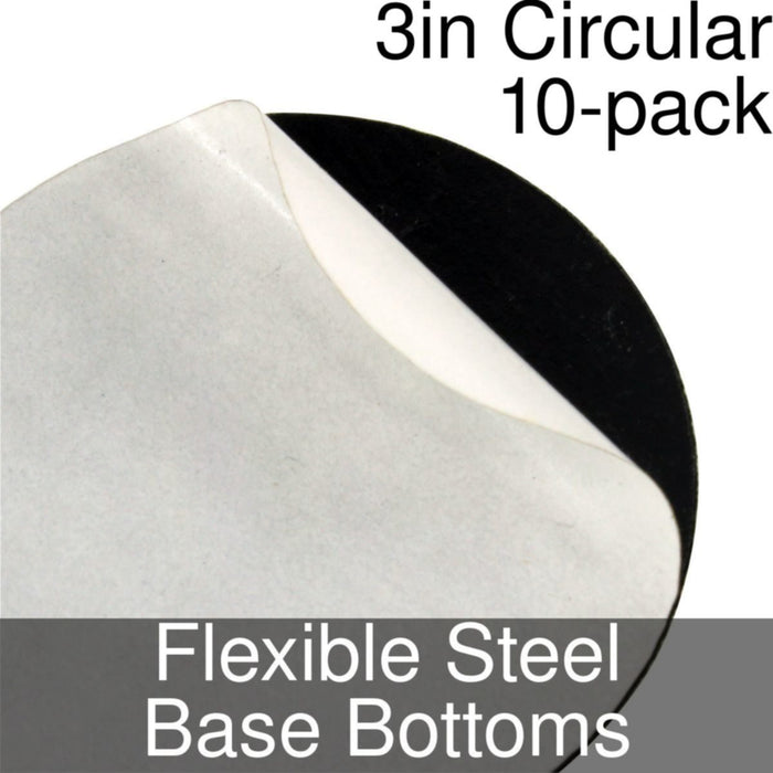 Miniature Base Bottoms, Circular, 3inch, Flexible Steel (10)-Miniature Bases-LITKO Game Accessories