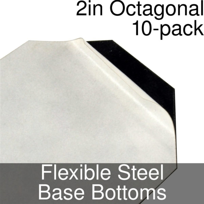 Miniature Base Bottoms, Octagonal, 2inch, Flexible Steel (10) - LITKO Game Accessories