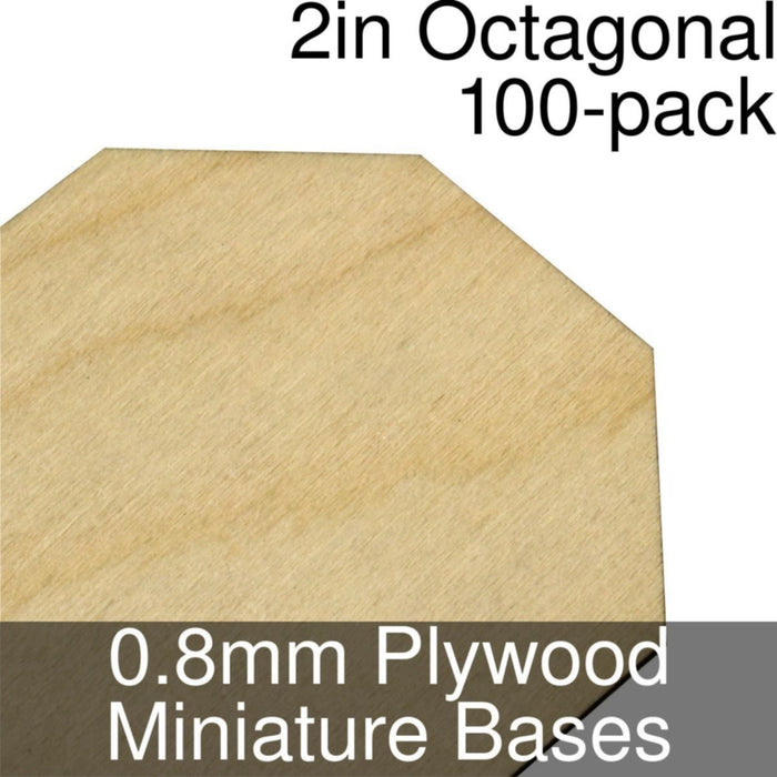 Miniature Bases, Octagonal, 2inch, 0.8mm Plywood (100)-Miniature Bases-LITKO Game Accessories
