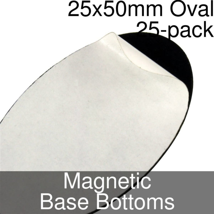 Miniature Base Bottoms, Oval, 25x50mm, Magnet (25)-Miniature Bases-LITKO Game Accessories