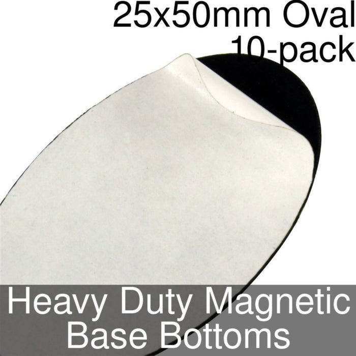 Miniature Base Bottoms, Oval, 25x50mm, Heavy Duty Magnet (10)-Miniature Bases-LITKO Game Accessories