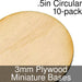 Miniature Bases, Circular, .5inch, 3mm Plywood (10)-Miniature Bases-LITKO Game Accessories
