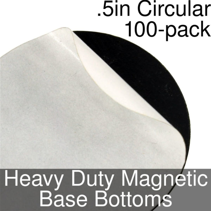Miniature Base Bottoms, Circular, .5inch, Heavy Duty Magnet (100)-Miniature Bases-LITKO Game Accessories
