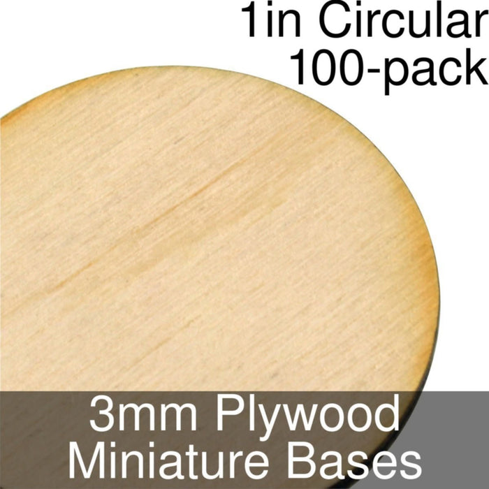 Miniature Bases, Circular, 1inch, 3mm Plywood (100)-Miniature Bases-LITKO Game Accessories