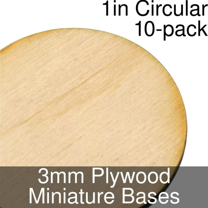 Miniature Bases, Circular, 1inch, 3mm Plywood (10)-Miniature Bases-LITKO Game Accessories