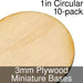 Miniature Bases, Circular, 1inch, 3mm Plywood (10)-Miniature Bases-LITKO Game Accessories