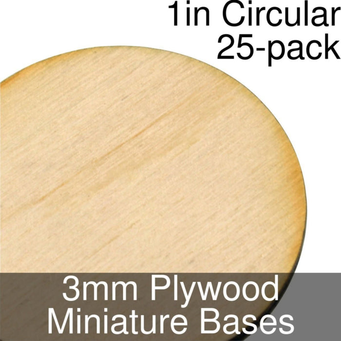 Miniature Bases, Circular, 1inch, 3mm Plywood (25)-Miniature Bases-LITKO Game Accessories