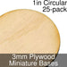 Miniature Bases, Circular, 1inch, 3mm Plywood (25) - LITKO Game Accessories