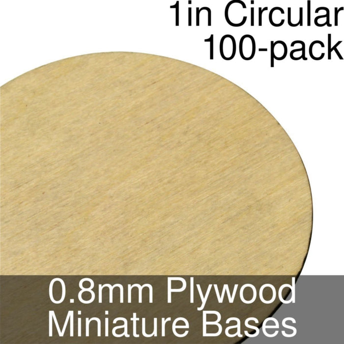 Miniature Bases, Circular, 1inch, 0.8mm Plywood (100)-Miniature Bases-LITKO Game Accessories
