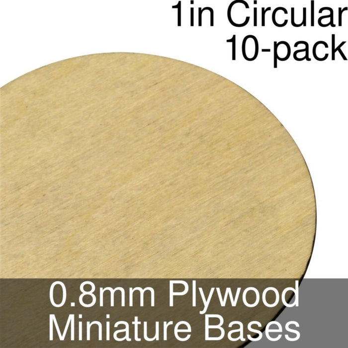 Miniature Bases, Circular, 1inch, 0.8mm Plywood (10)-Miniature Bases-LITKO Game Accessories