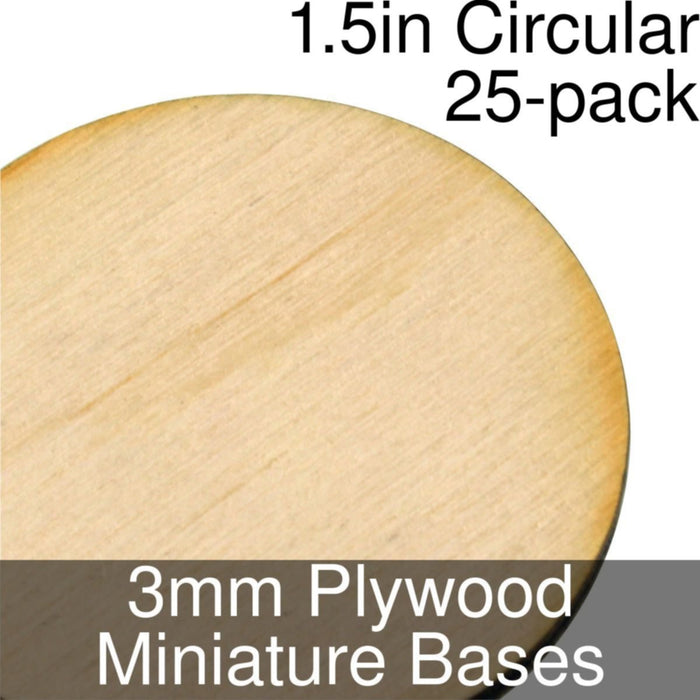 Miniature Bases, Circular, 1.5inch, 3mm Plywood (25) - LITKO Game Accessories