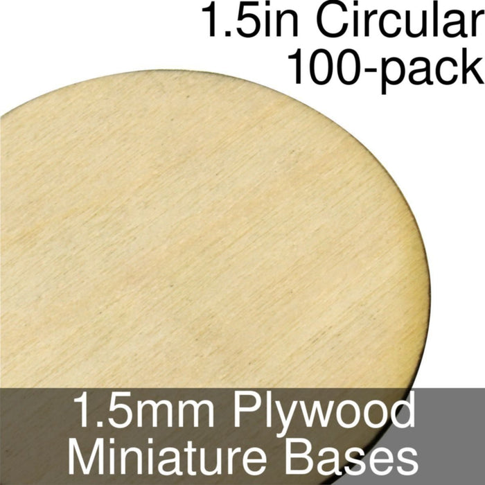 Miniature Bases, Circular, 1.5inch, 1.5mm Plywood (100) - LITKO Game Accessories