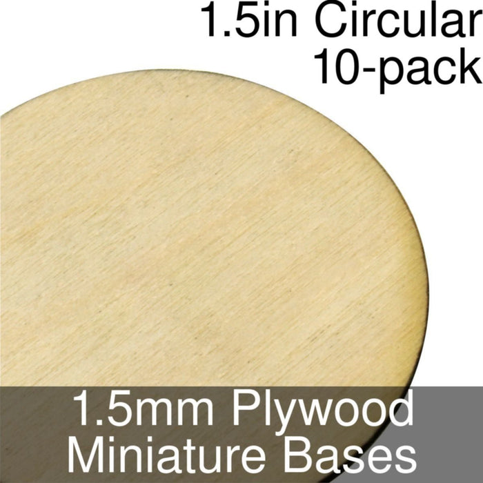 Miniature Bases, Circular, 1.5inch, 1.5mm Plywood (10)-Miniature Bases-LITKO Game Accessories