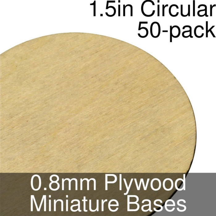 Miniature Bases, Circular, 1.5inch, 0.8mm Plywood (50)-Miniature Bases-LITKO Game Accessories