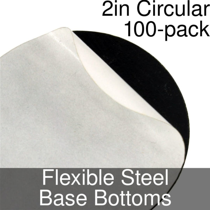 Miniature Base Bottoms, Circular, 2inch, Flexible Steel (100) - LITKO Game Accessories