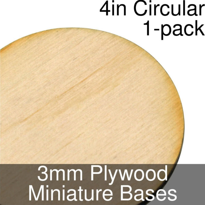 Miniature Bases, Circular, 4inch, 3mm Plywood (1)-Miniature Bases-LITKO Game Accessories