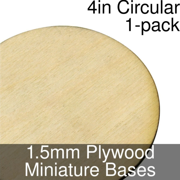 Miniature Bases, Circular, 4inch, 1.5mm Plywood (1)-Miniature Bases-LITKO Game Accessories