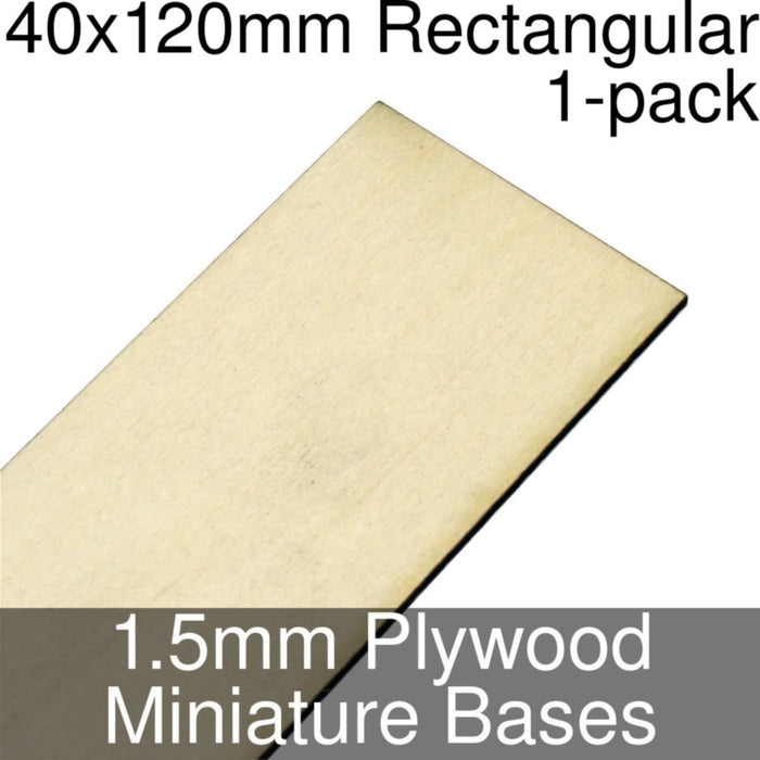 Miniature Bases, Rectangular, 40x120mm, 1.5mm Plywood (1)-Miniature Bases-LITKO Game Accessories