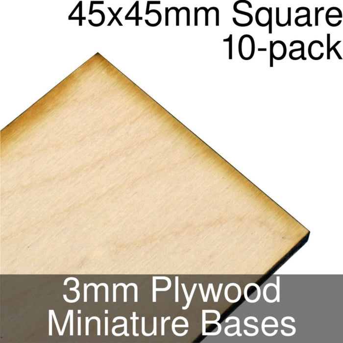 Miniature Bases, Square, 45x45mm, 3mm Plywood (10)-Miniature Bases-LITKO Game Accessories