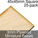 Miniature Bases, Square, 45x45mm, 3mm Plywood (25)-Miniature Bases-LITKO Game Accessories