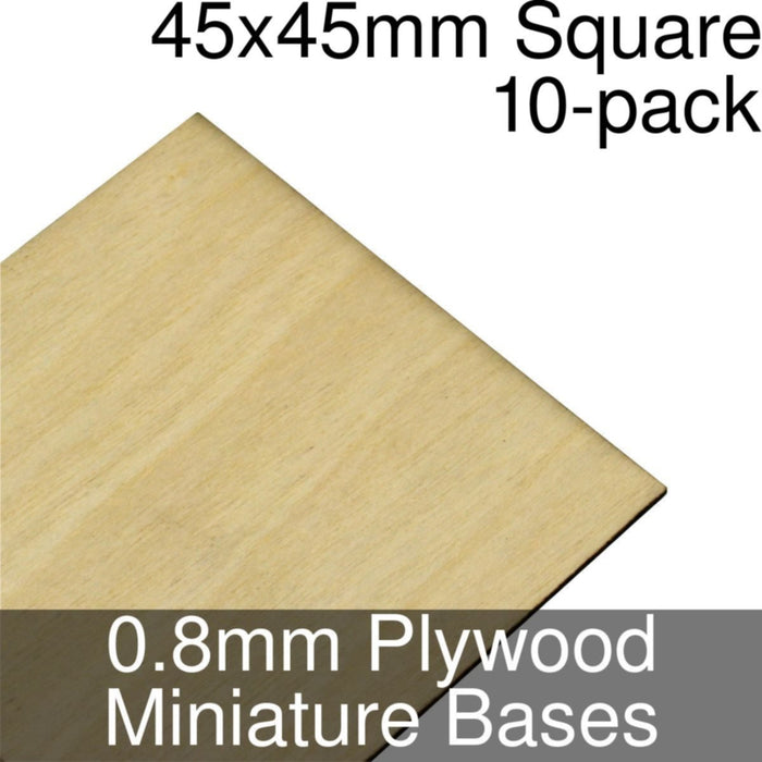 Miniature Bases, Square, 45x45mm, 0.8mm Plywood (10)-Miniature Bases-LITKO Game Accessories