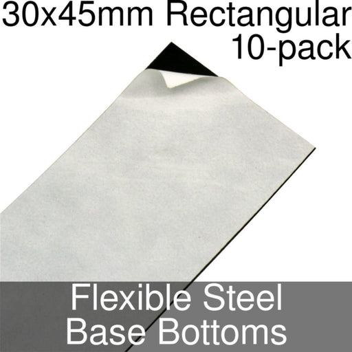 Miniature Base Bottoms, Rectangular, 30x45mm, Flexible Steel (10)-Miniature Bases-LITKO Game Accessories