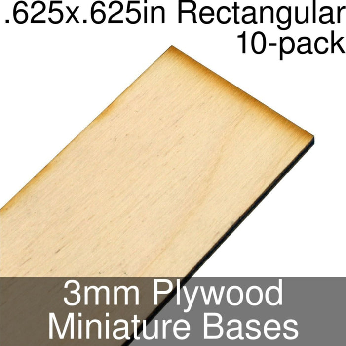 Miniature Bases, Square, 0.625inch, 3mm Plywood (10) - LITKO Game Accessories