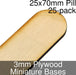 Miniature Bases, Pill, 25x70mm, 3mm Plywood (25)-Miniature Bases-LITKO Game Accessories