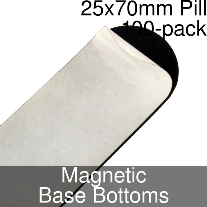 Miniature Base Bottoms, Pill, 25x70mm, Magnet (100)-Miniature Bases-LITKO Game Accessories