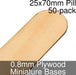 Miniature Bases, Pill, 25x70mm, 0.8mm Plywood (50) - LITKO Game Accessories