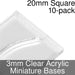 Miniature Bases, Square, 20mm (Paper Mini Slot), 3mm Clear (10)-Miniature Bases-LITKO Game Accessories