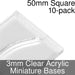 Miniature Bases, Square, 50mm (Paper Mini Slot), 3mm Clear (10)-Miniature Bases-LITKO Game Accessories