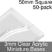 Miniature Bases, Square, 50mm (Paper Mini Slot), 3mm Clear (50)-Miniature Bases-LITKO Game Accessories