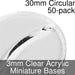 Miniature Bases, Circular, 30mm (Paper Mini Slot), 3mm Clear (50) - LITKO Game Accessories