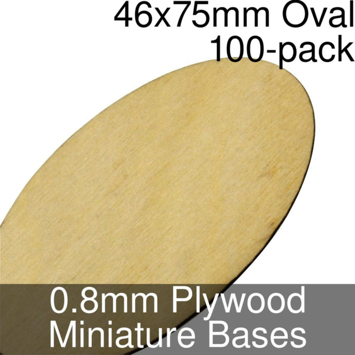 Miniature Bases, Oval, 46x75mm, 0.8mm Plywood (100)-Miniature Bases-LITKO Game Accessories