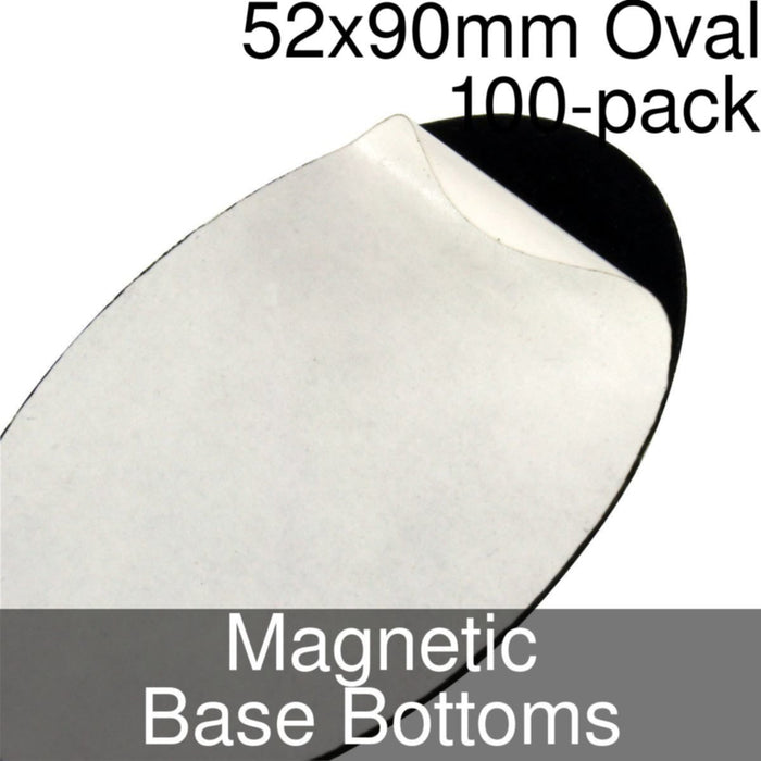 Miniature Base Bottoms, Oval, 52x90mm, Magnet (100)-Miniature Bases-LITKO Game Accessories