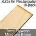 Miniature Bases, Rectangular, .625x1inch, 3mm Plywood (10)-Miniature Bases-LITKO Game Accessories