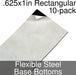 Miniature Base Bottoms, Rectangular, .625x1inch, Flexible Steel (10)-Miniature Bases-LITKO Game Accessories