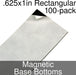 Miniature Base Bottoms, Rectangular, .625x1inch, Magnet (100)-Miniature Bases-LITKO Game Accessories