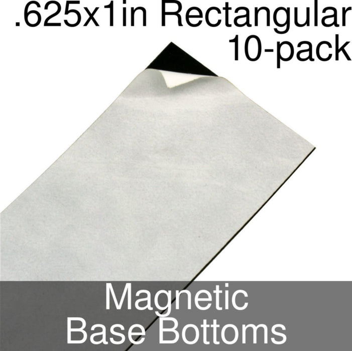 Miniature Base Bottoms, Rectangular, .625x1inch, Magnet (10)-Miniature Bases-LITKO Game Accessories