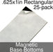 Miniature Base Bottoms, Rectangular, .625x1inch, Magnet (25) - LITKO Game Accessories