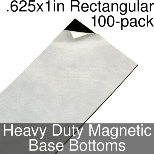 Miniature Base Bottoms, Rectangular, .625x1inch, Heavy Duty Magnet (100)-Miniature Bases-LITKO Game Accessories