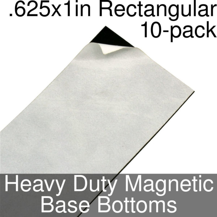 Miniature Base Bottoms, Rectangular, .625x1inch, Heavy Duty Magnet (10)-Miniature Bases-LITKO Game Accessories