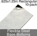 Miniature Base Bottoms, Rectangular, .625x1.25inch, Flexible Steel (10)-Miniature Bases-LITKO Game Accessories