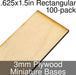 Miniature Bases, Rectangular, .625x1.5inch, 3mm Plywood (100)-Miniature Bases-LITKO Game Accessories