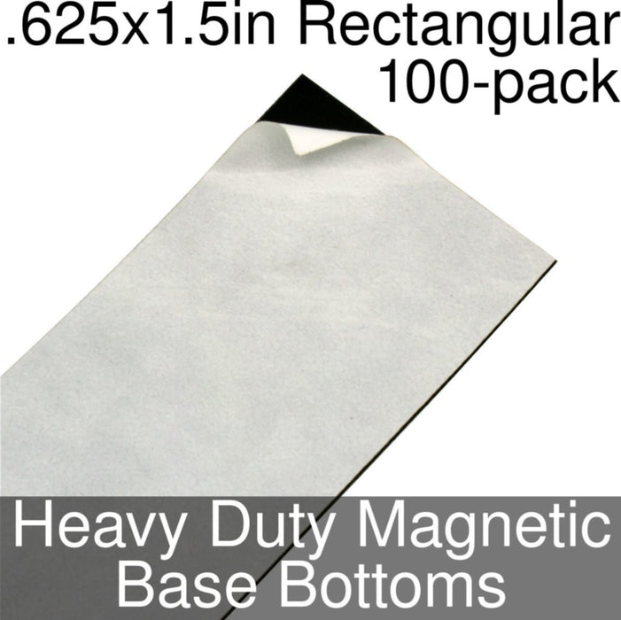 Miniature Base Bottoms, Rectangular, .625x1.5inch, Heavy Duty Magnet (100)-Miniature Bases-LITKO Game Accessories