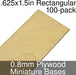 Miniature Bases, Rectangular, .625x1.5inch, 0.8mm Plywood (100)-Miniature Bases-LITKO Game Accessories