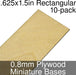 Miniature Bases, Rectangular, .625x1.5inch, 0.8mm Plywood (10)-Miniature Bases-LITKO Game Accessories