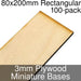 Miniature Bases, Rectangular, 80x200mm, 3mm Plywood (100)-Miniature Bases-LITKO Game Accessories